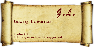 Georg Levente névjegykártya